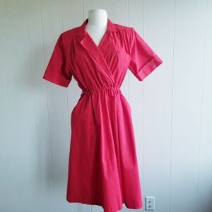 1980s Townhouse Petites, Made in USA, Red Dress